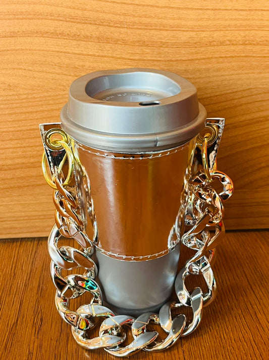 Porta Bebidas Calientes – Funda para Vaso o Termo 500ml con Cadena Premium | 16 Colores