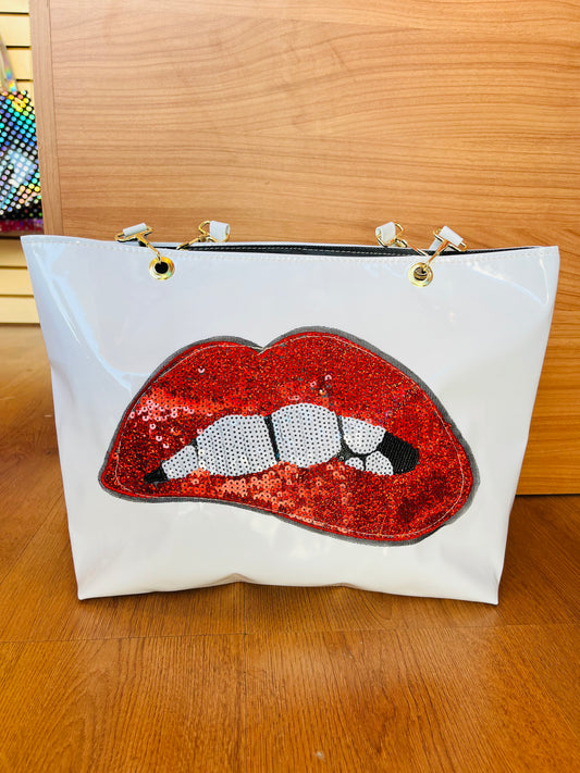 Shopper Kiss – Bolsa Tote de Moda con Estampado de Labios