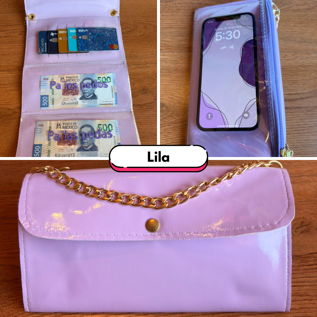 Organiphone Efecto Espejo – Porta Celular con Tarjetero y Organizador de Dinero