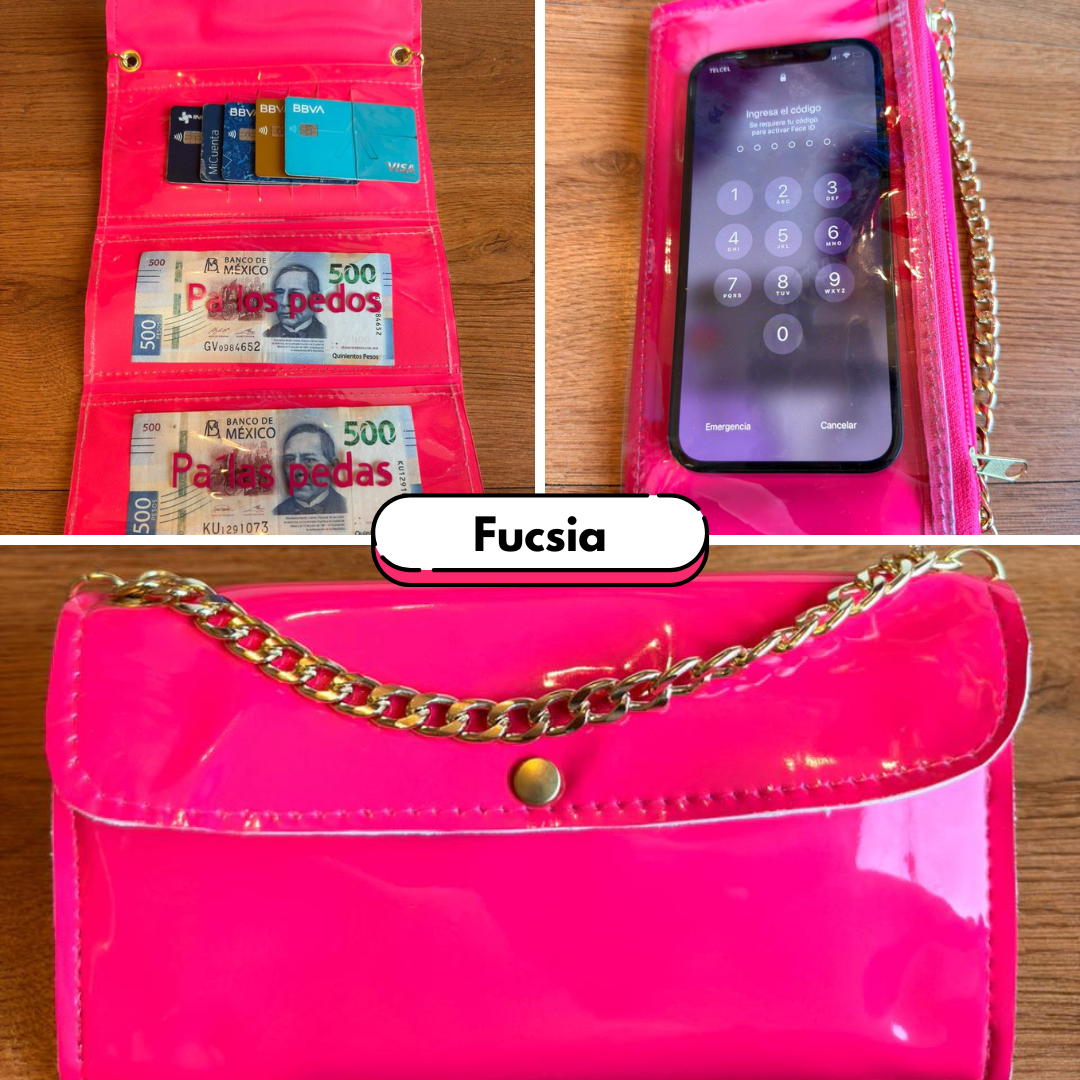Organiphone Efecto Espejo – Porta Celular con Tarjetero y Organizador de Dinero