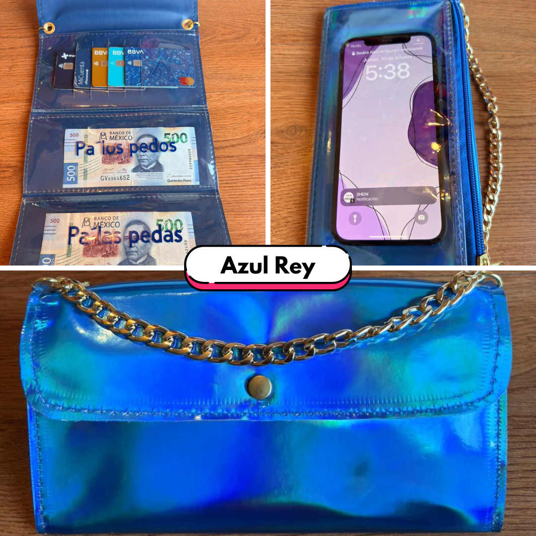 Organiphone Efecto Espejo – Porta Celular con Tarjetero y Organizador de Dinero