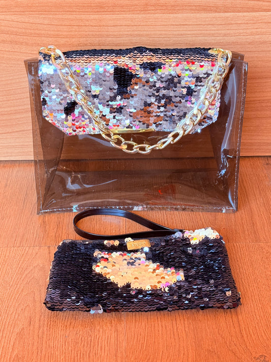 Dúo Jacky – Set de Bolso Elegante con Accesorios Dorados y Plateados