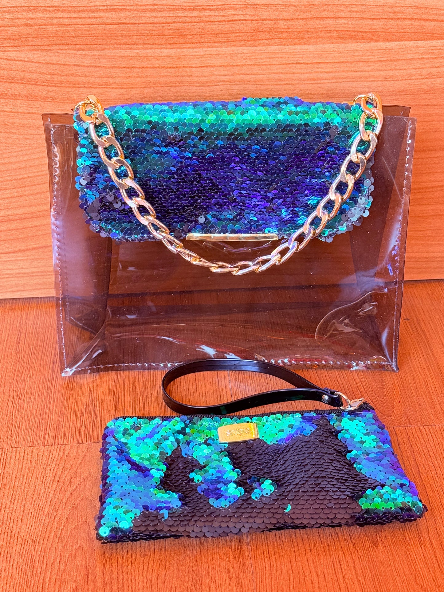 Dúo Jacky – Set de Bolso Elegante con Accesorios Dorados y Plateados