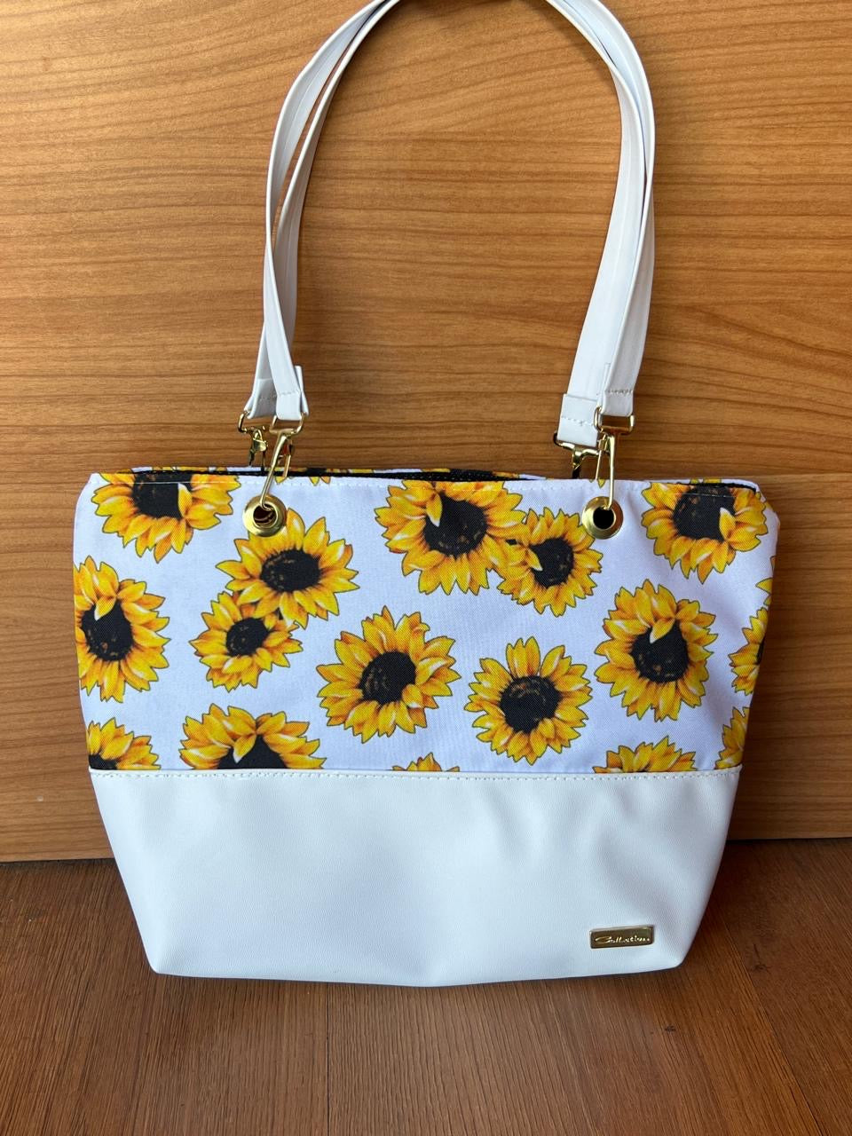 Bolsa Isabella – Bolso Textil con Estampado de Girasoles y Rayas
