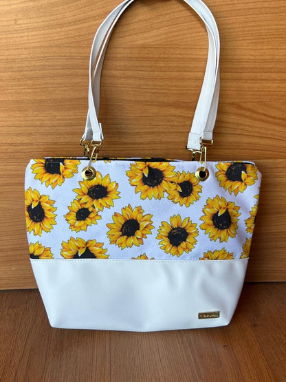 Bolsa Isabella – Bolso Textil con Estampado de Girasoles y Rayas